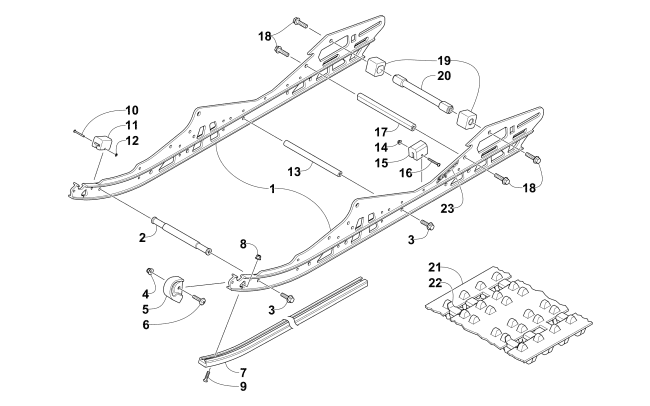 Parts Diagram for Arctic Cat 2015 ZR 4000 RR SNOWMOBILE SLIDE RAIL AND TRACK ASSEMBLY