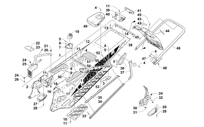 Parts Diagram for Arctic Cat 2015 ZR 7000 SNO PRO RR SNOWMOBILE TUNNEL, REAR BUMPER, AND SNOWFLAP ASSEMBLY