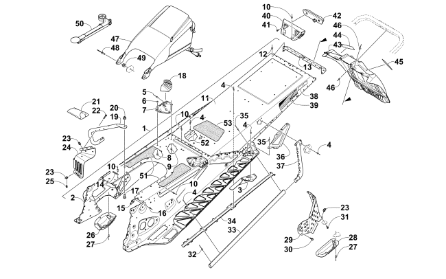 Parts Diagram for Arctic Cat 2015 XF 7000 CROSS-TOUR 141 SNOWMOBILE TUNNEL AND SNOWFLAP ASSEMBLY