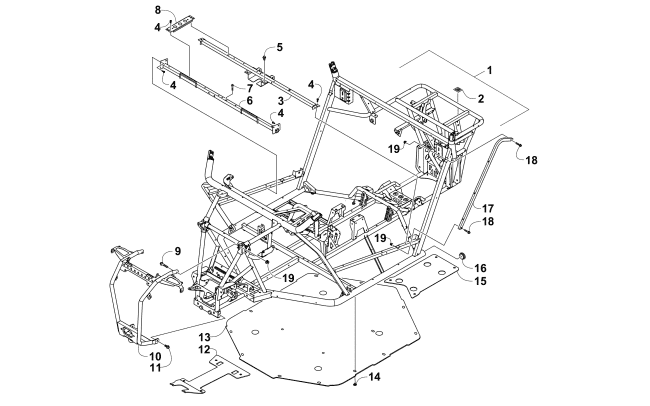 Parts Diagram for Arctic Cat 2015 WILDCAT TRAIL LIME ATV FRAME AND RELATED PARTS