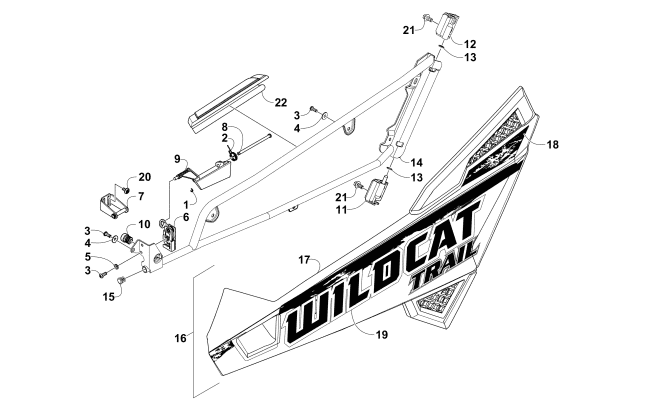 Parts Diagram for Arctic Cat 2014 WILDCAT TRAIL LIME ATV DOOR ASSEMBLY