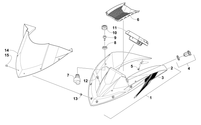 Parts Diagram for Arctic Cat 2015 XF 7000 SNO PRO 137 SNOWMOBILE WINDSHIELD AND INSTRUMENTS ASSEMBLIES