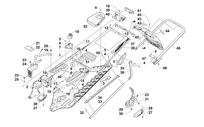 Parts Diagram for Arctic Cat 2015 ZR 7000 SNO PRO SNOWMOBILE TUNNEL, REAR BUMPER, AND SNOWFLAP ASSEMBLY