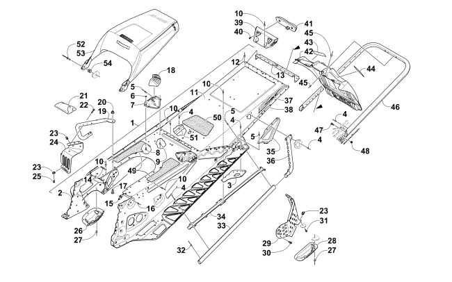 Parts Diagram for Arctic Cat 2015 ZR 7000 LXR SNOWMOBILE TUNNEL, REAR BUMPER, AND SNOWFLAP ASSEMBLY