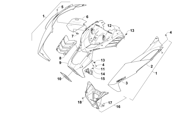 Parts Diagram for Arctic Cat 2015 ZR 7000 SNO PRO LTD EL TIGRE SNOWMOBILE HOOD ASSEMBLY