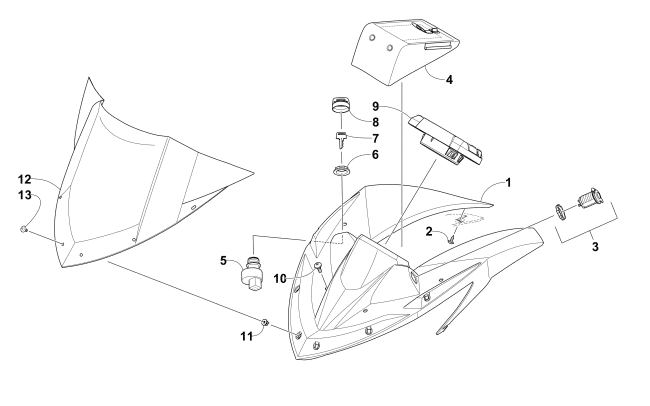 Parts Diagram for Arctic Cat 2015 ZR 7000 SNO PRO LTD EL TIGRE SNOWMOBILE WINDSHIELD AND INSTRUMENTS ASSEMBLIES