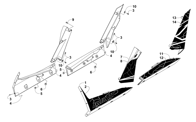 Parts Diagram for Arctic Cat 2014 WILDCAT 4X LTD ATV SIDE PANEL ASSEMBLY