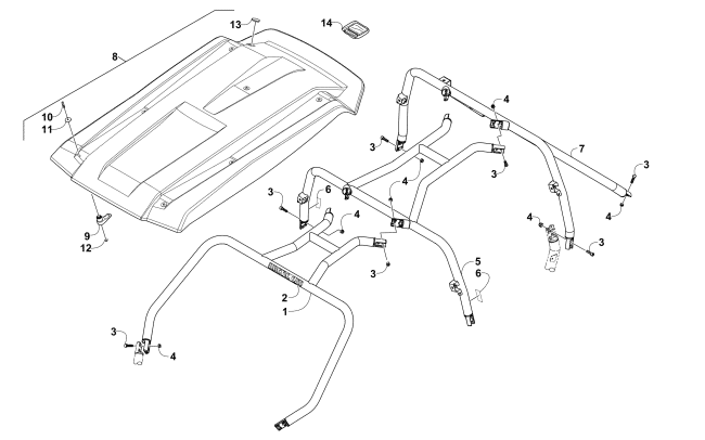 Parts Diagram for Arctic Cat 2014 WILDCAT 4X LTD ATV ROPS ASSEMBLY