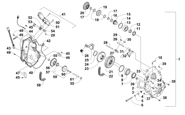 Parts Diagram for Arctic Cat 2014 XF 7000 137 SNO PRO SNOWMOBILE CHAIN CASE ASSEMBLY
