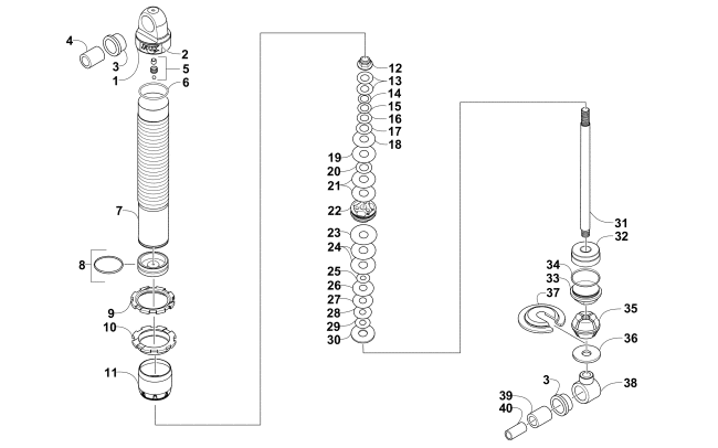 Parts Diagram for Arctic Cat 2015 WILDCAT TRAIL LIMITED ATV FRONT SUSPENSION SHOCK ABSORBER ASSEMBLY