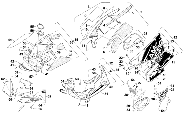 Parts Diagram for Arctic Cat 2015 ZR 8000 SNO PRO RR SNOWMOBILE SKID PLATE AND SIDE PANEL ASSEMBLY