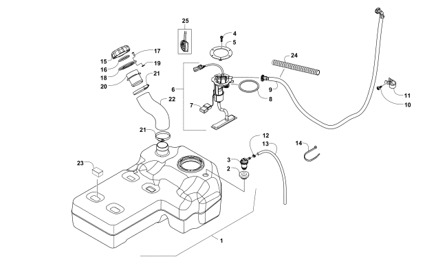 Parts Diagram for Arctic Cat 2015 WILDCAT TRAIL XT ATV GAS TANK ASSEMBLY