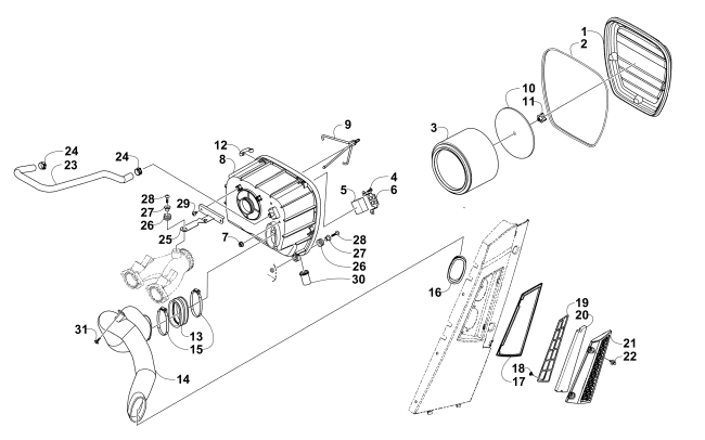 Parts Diagram for Arctic Cat 2015 WILDCAT SPORT LIME ATV AIR INTAKE ASSEMBLY