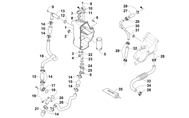 Parts Diagram for Arctic Cat 2017 ZR 5000 LXR 137 SNOWMOBILE OIL TANK ASSEMBLY