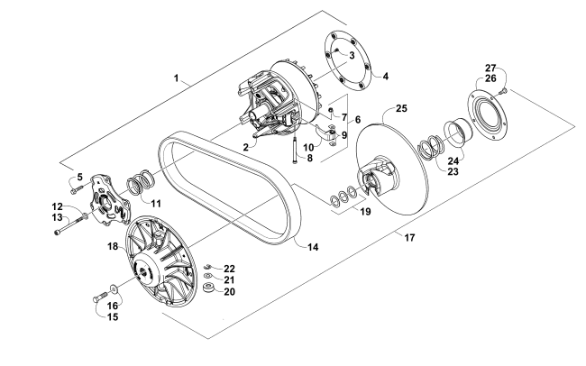 Parts Diagram for Arctic Cat 2014 WILDCAT TRAIL XT ATV CLUTCH ASSEMBLIES