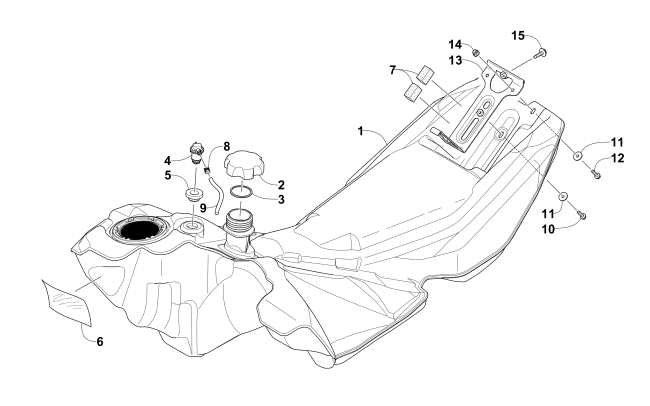 Parts Diagram for Arctic Cat 2015 ZR 8000 SNO PRO LTD EL TIGRE ES SNOWMOBILE GAS TANK ASSEMBLY