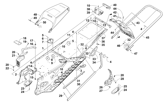 Parts Diagram for Arctic Cat 2015 XF 8000 LXR 137 SNOWMOBILE TUNNEL, REAR BUMPER, AND SNOWFLAP ASSEMBLY