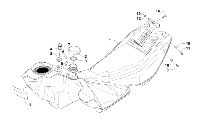 Parts Diagram for Arctic Cat 2015 XF 8000 CROSS-COUNTRY SNO PRO 141 SNOWMOBILE GAS TANK ASSEMBLY