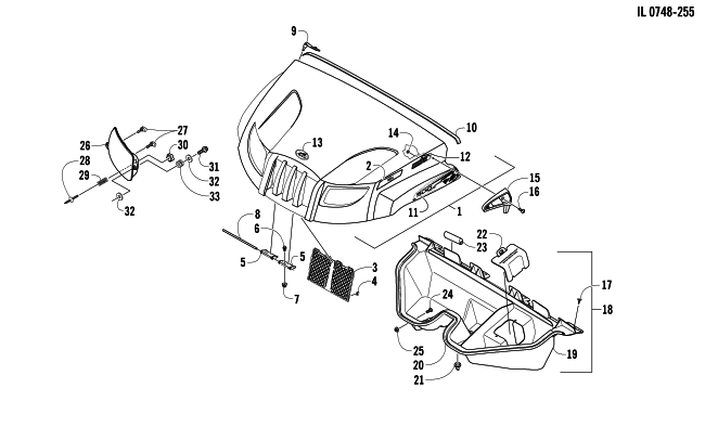 Parts Diagram for Arctic Cat 2014 PROWLER 500 HDX LTD ATV HOOD AND HEADLIGHT ASSEMBLY
