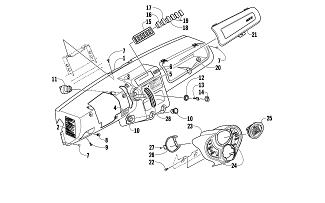 Parts Diagram for Arctic Cat 2014 PROWLER 500 HDX LTD ATV DASH ASSEMBLY