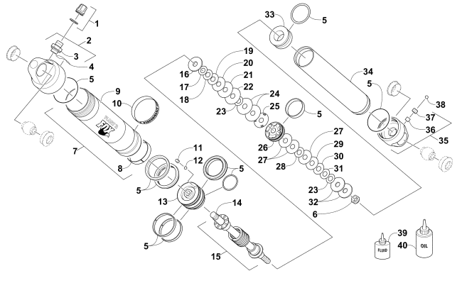 Parts Diagram for Arctic Cat 2015 M 9000 SNO PRO LTD 162 SNOWMOBILE FRONT SUSPENSION SHOCK ABSORBER