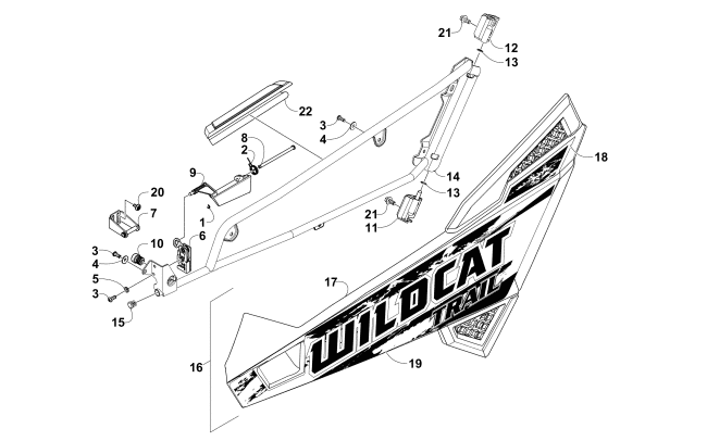 Parts Diagram for Arctic Cat 2014 WILDCAT TRAIL XT ATV DOOR ASSEMBLY