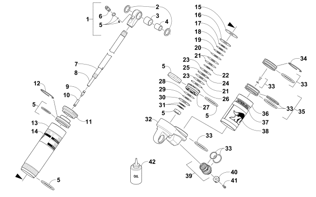 Parts Diagram for Arctic Cat 2015 ZR 7000 SNO PRO RR SNOWMOBILE REAR SUSPENSION REAR ARM SHOCK ABSORBER