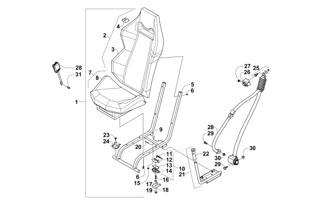 Parts Diagram for Arctic Cat 2014 WILDCAT 4X LTD ATV FRONT SEAT ASSEMBLY