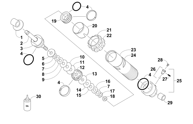 Parts Diagram for Arctic Cat 2015 XF 6000 SNO PRO ES 137 SNOWMOBILE REAR SUSPENSION FRONT ARM SHOCK ABSORBER