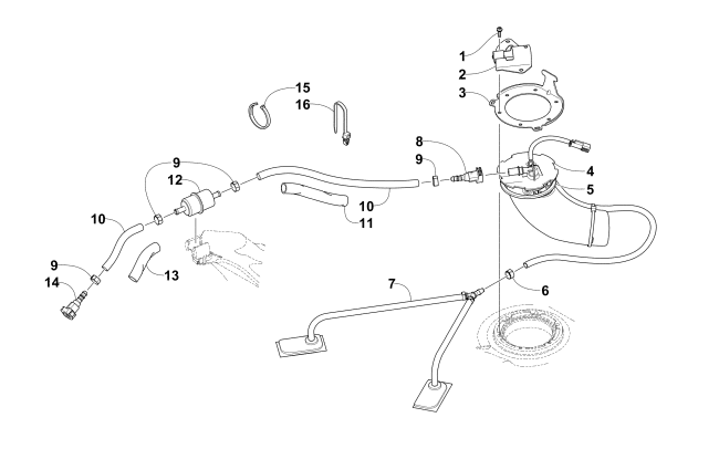Parts Diagram for Arctic Cat 2015 ZR 7000 SNO PRO LTD EL TIGRE SNOWMOBILE FUEL PUMP ASSEMBLY