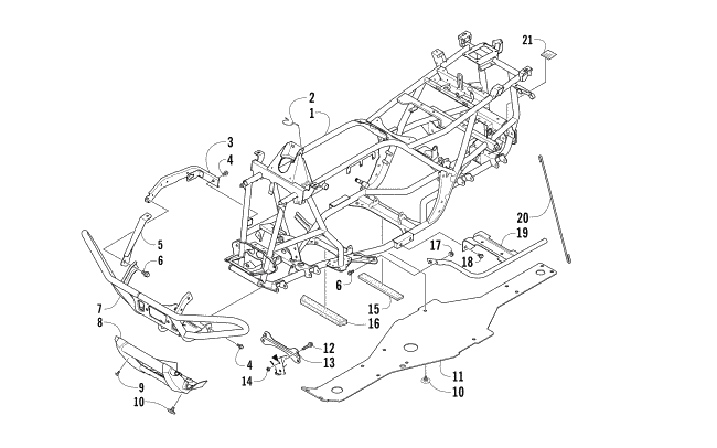 Parts Diagram for Arctic Cat 2015 1000 XT ATV FRAME AND RELATED PARTS