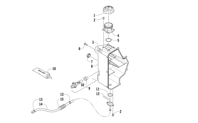 Parts Diagram for Arctic Cat 2017 M 8000 SNO PRO 162 SNOWMOBILE OIL TANK ASSEMBLY