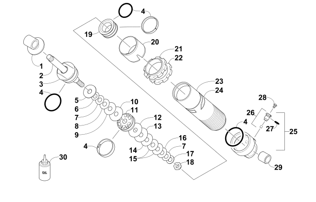 Parts Diagram for Arctic Cat 2015 XF 8000 LXR 137 SNOWMOBILE REAR SUSPENSION FRONT ARM SHOCK ABSORBER