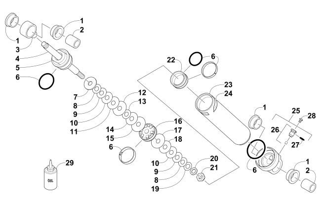 Parts Diagram for Arctic Cat 2015 XF 7000 LXR 137 SNOWMOBILE REAR SUSPENSION REAR ARM SHOCK ABSORBER