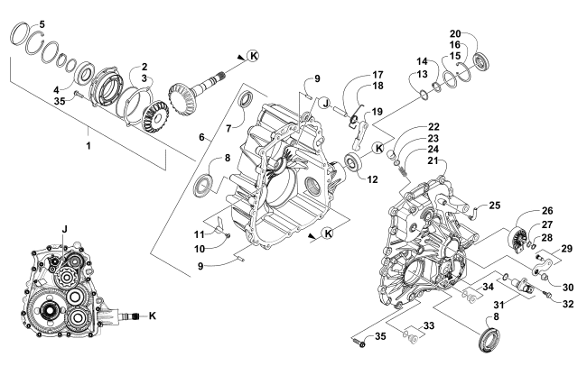 Parts Diagram for Arctic Cat 2017 WILDCAT TRAIL SE EPS ATV TRANSAXLE CASE/COVER
