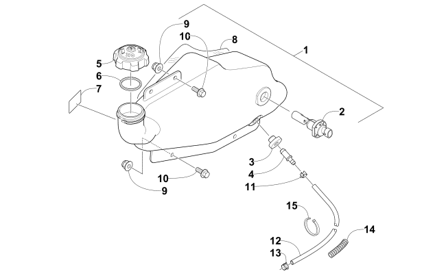 Parts Diagram for Arctic Cat 2014 BEARCAT 570 XTE SNOWMOBILE OIL TANK ASSEMBLY