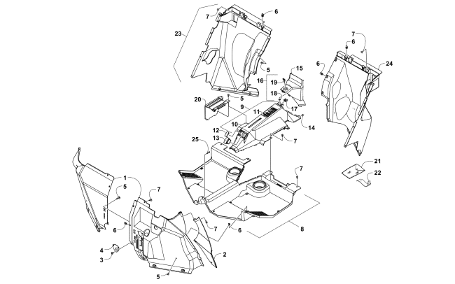 Parts Diagram for Arctic Cat 2016 WILDCAT SPORT ATV CONSOLE AND FLOOR PANEL ASSEMBLY