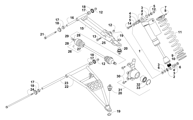 Parts Diagram for Arctic Cat 2016 WILDCAT SPORT XT EPS ATV FRONT SUSPENSION ASSEMBLY