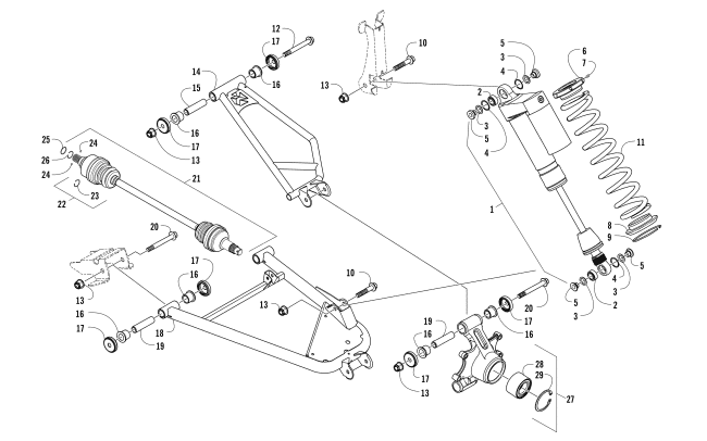 Parts Diagram for Arctic Cat 2015 WILDCAT SPORT LIME ATV REAR SUSPENSION ASSEMBLY