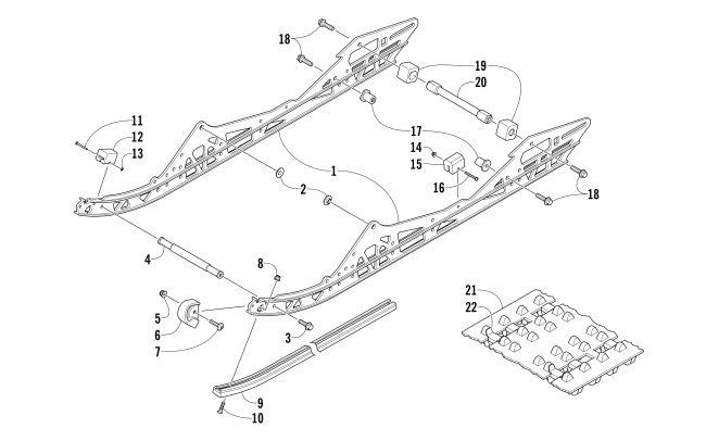 Parts Diagram for Arctic Cat 2018 ZR 6000 SNO PRO ES 129 SNOWMOBILE SLIDE RAIL AND TRACK ASSEMBLY