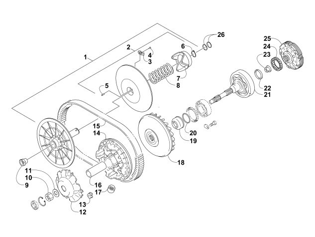 Parts Diagram for Arctic Cat 2015 700 MUD PRO LTD ATV TRANSMISSION ASSEMBLY