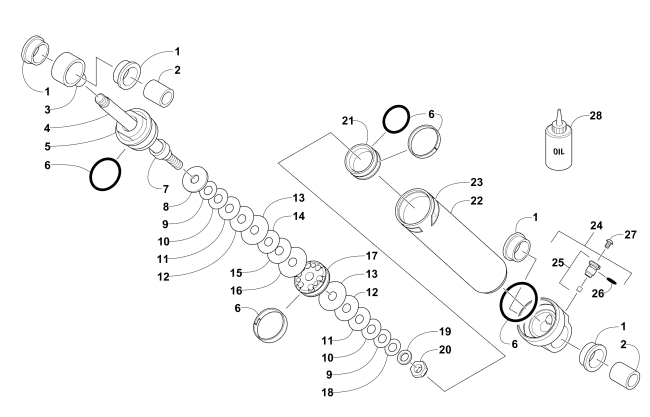 Parts Diagram for Arctic Cat 2017 ZR 6000 LXR ES 129 SNOWMOBILE REAR SUSPENSION REAR ARM SHOCK ABSORBER