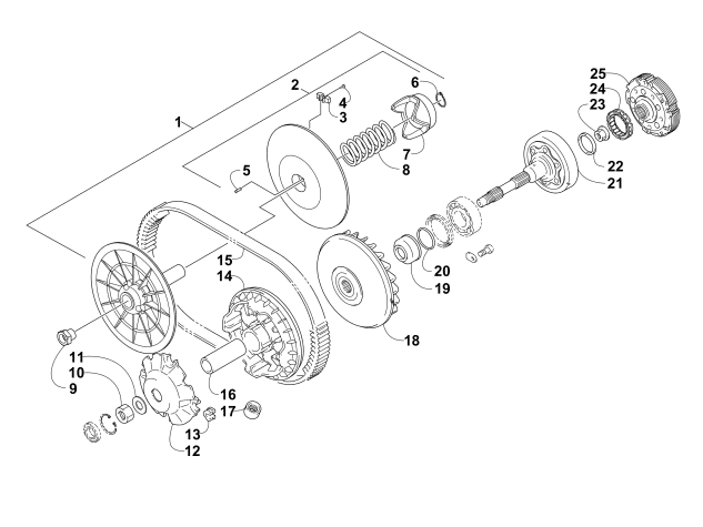 Parts Diagram for Arctic Cat 2015 TRV 700 XT ATV TRANSMISSION ASSEMBLY