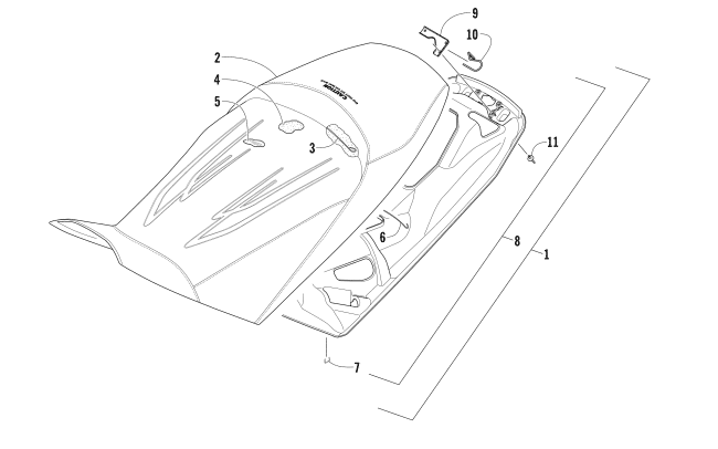 Parts Diagram for Arctic Cat 2017 PANTERA 7000 LTD EARLY BUILD SNOWMOBILE SEAT ASSEMBLY