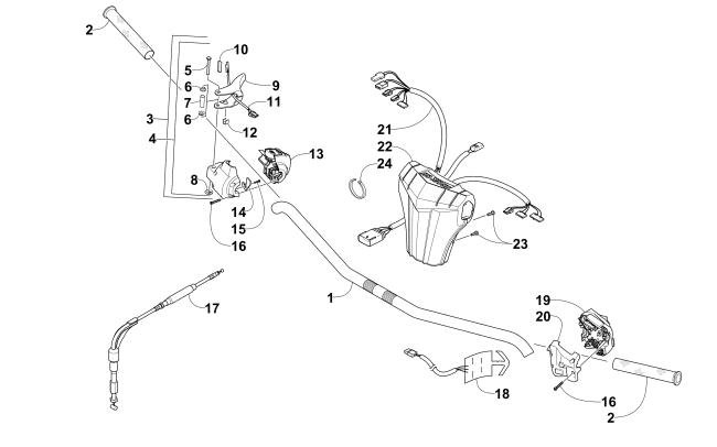 Parts Diagram for Arctic Cat 2016 PANTERA 3000 SNOWMOBILE HANDLEBAR AND CONTROLS