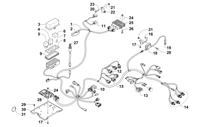 Parts Diagram for Arctic Cat 2015 TRV 550 XT ATV WIRING HARNESS ASSEMBLY