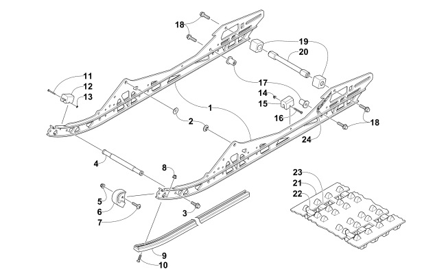 Parts Diagram for Arctic Cat 2015 ZR 7000 SNO PRO LTD EL TIGRE SNOWMOBILE SLIDE RAIL AND TRACK ASSEMBLY
