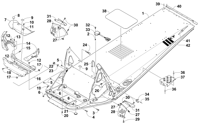 Parts Diagram for Arctic Cat 2015 BEARCAT 5000 XT SNOWMOBILE CHASSIS ASSEMBLY