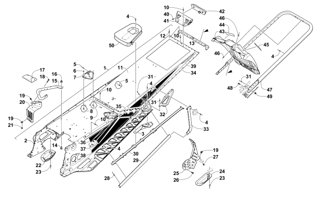 Parts Diagram for Arctic Cat 2015 M 8000 MCCLURE LTD 153 SNOWMOBILE TUNNEL, REAR BUMPER, AND SNOWFLAP ASSEMBLY