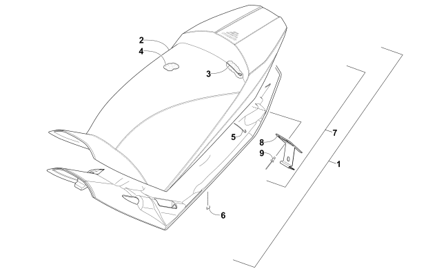 Parts Diagram for Arctic Cat 2015 ZR 6000 EL TIGRE ES SNOWMOBILE SEAT ASSEMBLY